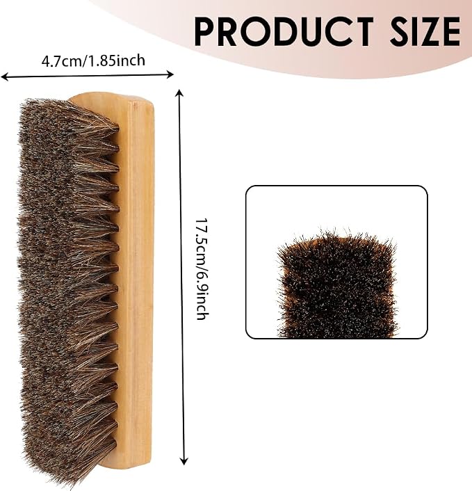 Shoe Brush, Horsehair Shoe Brush Shoe Cleaning Brush Boot Brush - Image 3