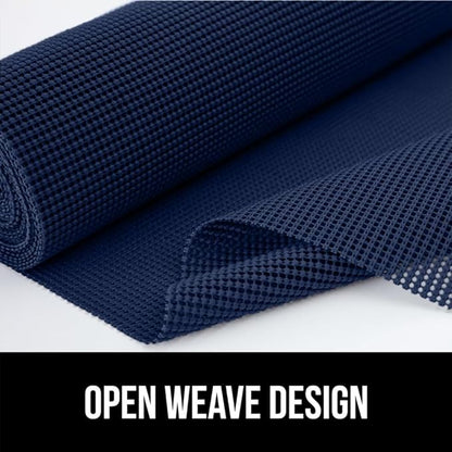 GORILLA GRIP powerGRIP Drawer Shelf and Cabinet Liner, Thick Strong Hold, Non-Adhesive Liners Protect Kitchen Cabinets and Cupboard, Bathroom Drawers, Easy Install, Breathable Mat, 20" x10', Navy Blue