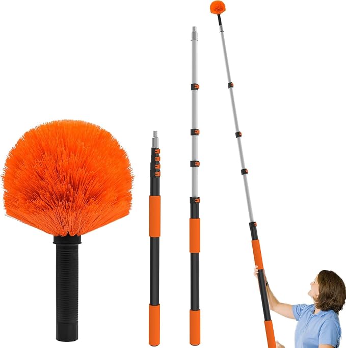 Buyplus 26FT Reach Cobweb Duster, Outdoor Spider Web Cleaner Brush by Buyplus