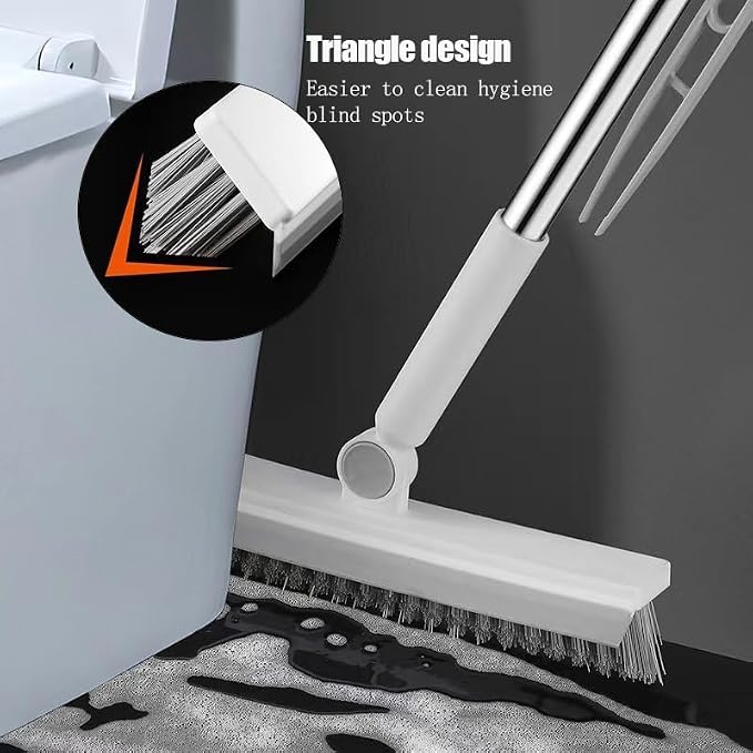Floor Scrubbing Brush with 57" Adjustable Long Handle, 3 in 1 Living Grout - Image 4