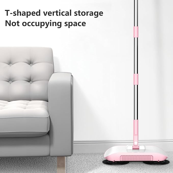 Hand Push Floor Sweepers, 3 in 1 Manual Vacuum Cleaner Mop, Floor Crumb Sweeper - Image 5