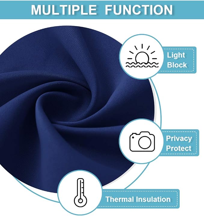 RYB HOME Short Curtains for Living Room Blackout Portable Blinds Shades for - Image 5