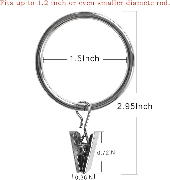 100 Pack Metal Curtain Rings - Image 2