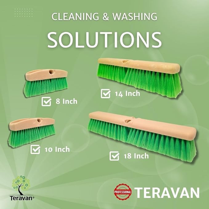 Teravan Green Flow Through Brush Head, 8-Inch Extra Soft Bristle Brush - Image 5
