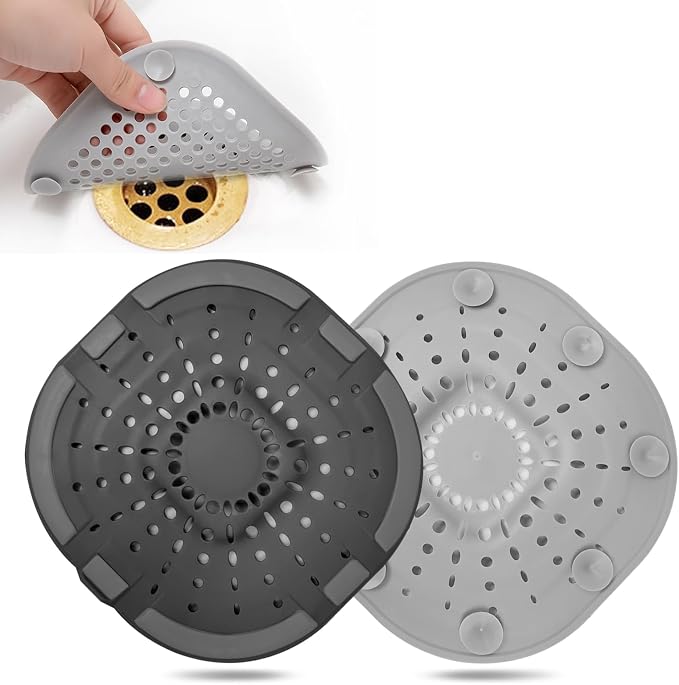 Hair Catcher Square Silicone Hair Stopper Shower Drain Hair Catcher by Bovinde