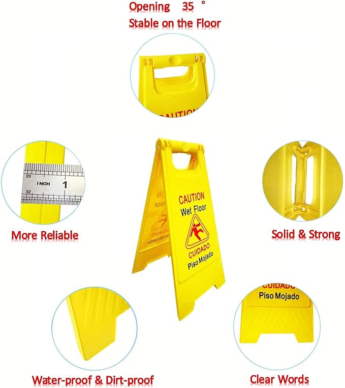 Displayforever 12 Packs Caution Wet Floor Signs - Image 5