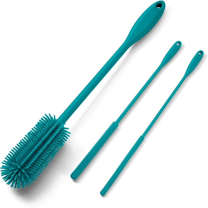 3-in-1 Silicone Bottle Brush and Straw Cleaning Brush Set, Water Bottle Cleaner - Image 2