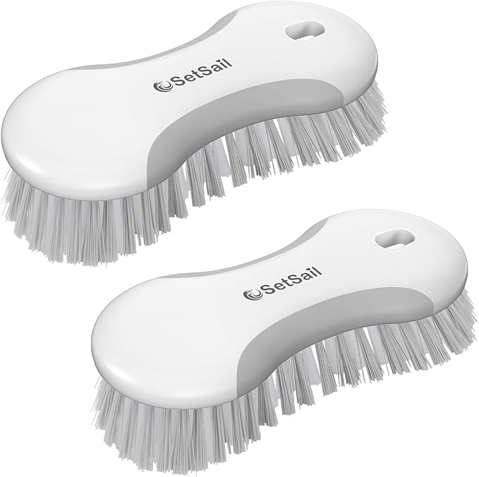 SetSail Multi-Purpose Scrub Brush of 2 Pack, Stiff Bristles Cleaning Brush by SetSail