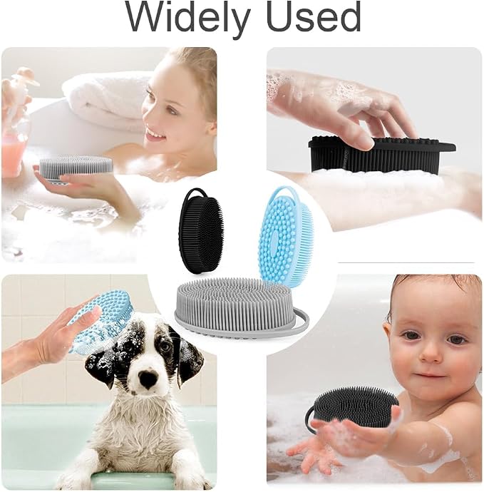 Soft Silicone Body Scrubber 3 PCS Silicone Body Shower, Silicone Loofah 2 in 4 - Image 7