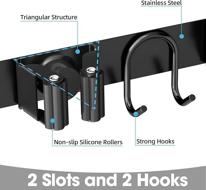 Broom Holder Wall Mount, Broom Hanger - Image 4