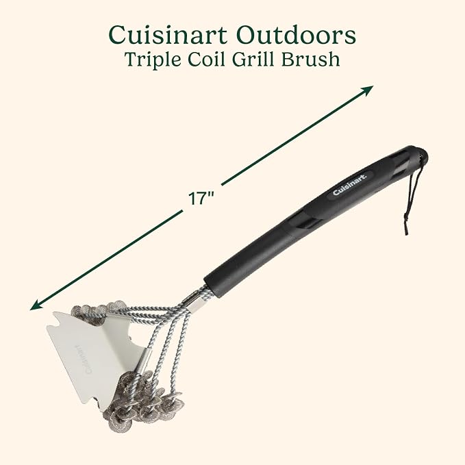 Cuisinart Triple Coil Brush, 17” Stainless Steel Grill Brush - Image 2