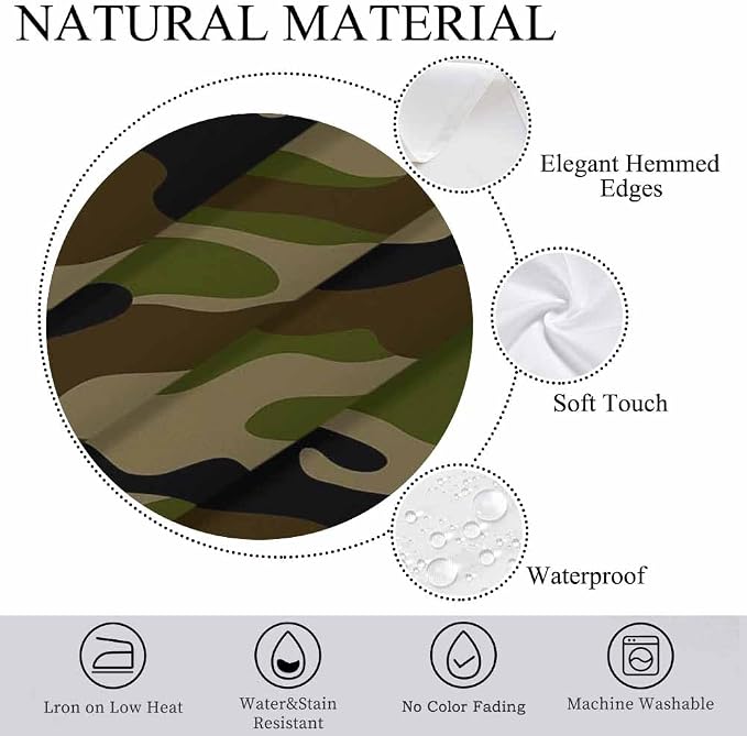 Navy Table Cover 52x70 Classic Army Green Solider Print Brown Black Olive Table - Image 5