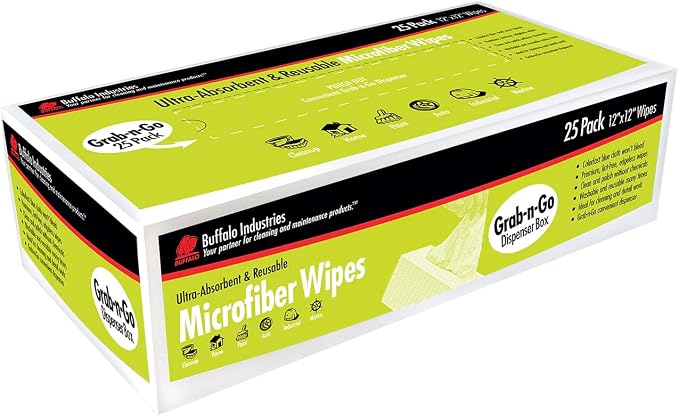 Buffalo 65102 Microfiber Cloths Economy Cleaning Cloths, Dispenser Wipes Box - Image 7