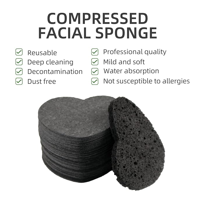 50-Count Facial Sponges Compressed, 100% Natural Cellulose Face Sponge - Image 7