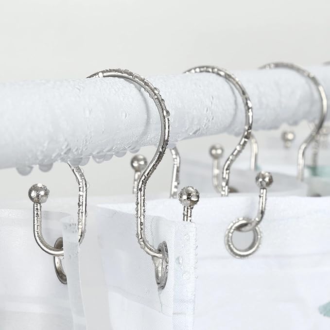 Goowin Shower Curtain Hooks, Stainless Steel Shower Curtain Hangers, Metal - Image 2