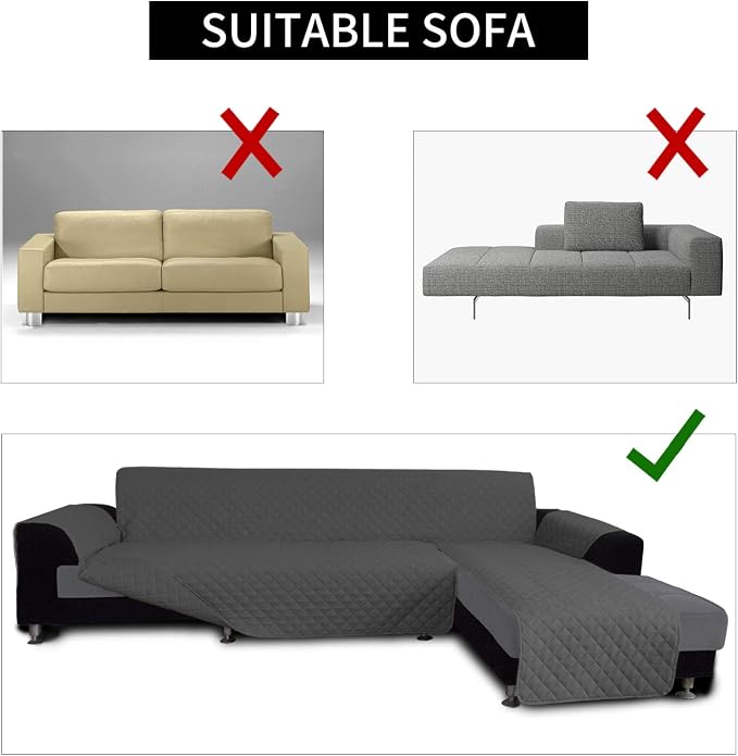 Easy-Going Sectional Couch Covers L Shape Reversible Sofa Slipcover Chaise - Image 4