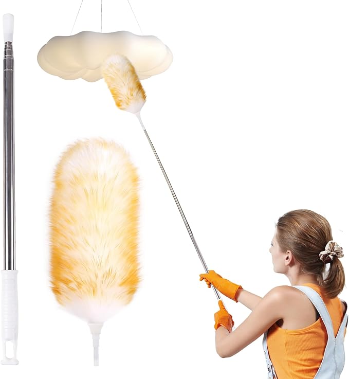 Lambswool Extendable Removable Duster 29-110 Inch Stainless Steel Extension by MAOFENGFEATHER