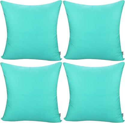 4-Pack 100% Cotton Comfortable Solid Decorative Throw Pillow Case,Thmyo Square Cushion Cover Pillowcase Sublimation Blank Pillow Covers DIY Throw Pillowcase for Sofa Bedroom(18x18 inch/ 45x45cm,Green)