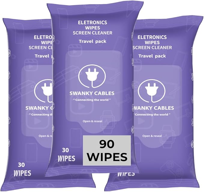 Screen Cleaner Wipes: Electronic Wipes by SWANKYCABLES