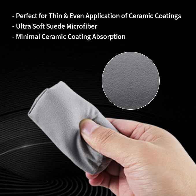 Microfiber Applicator Pad, Car Detailing Suede Sponge Applicator, Ceramic Spray - Image 4