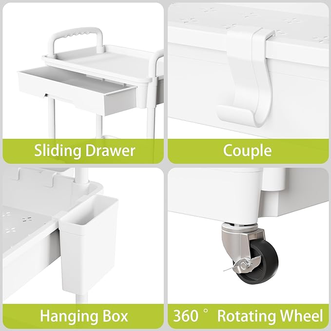 5 Tier Rolling Cart Organizer, Bathroom Cart Organizers - Image 4