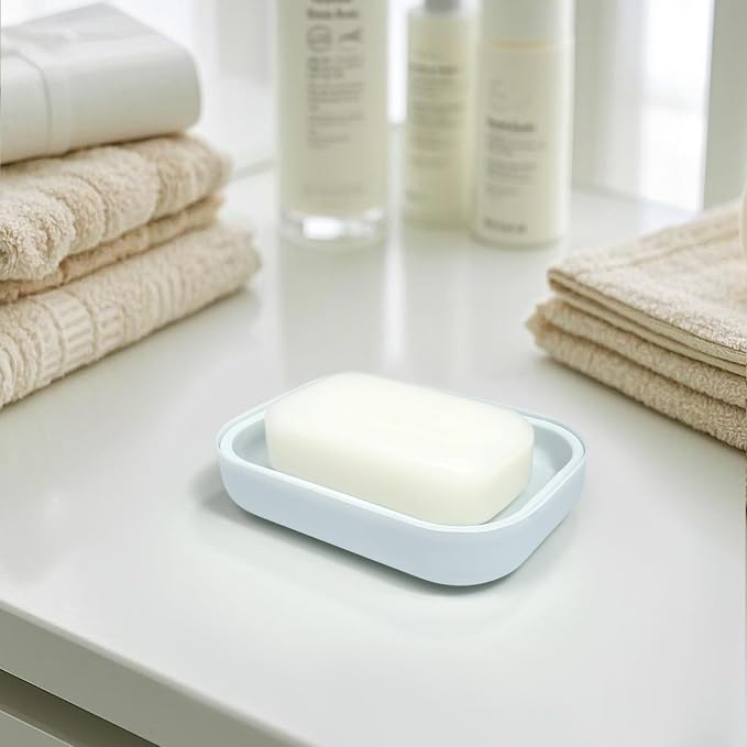Double Layer Draining Soap Dish, Plastic Dishwashing Sponge Soap Holder - Image 6