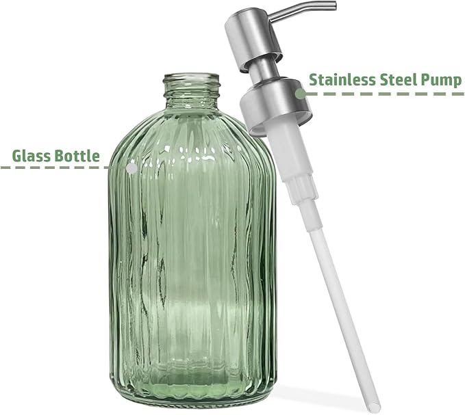 14Oz Green Soap Dispenser Bathroom - Image 3