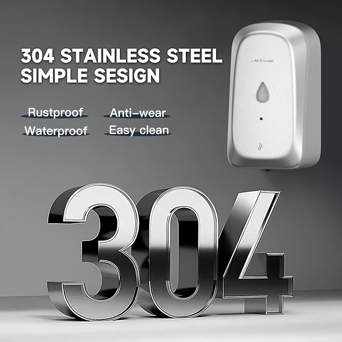 JETWELL Automatic Touch-Less Wall Mount Hand Soap Dispenser Liquid Drop Battery - Image 4