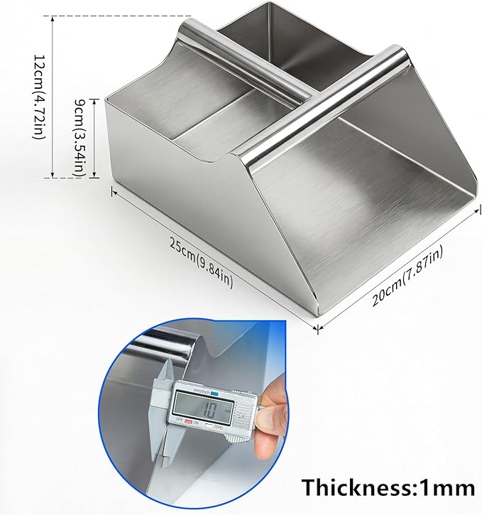 304 Stainless Steel Grain Scoop, Heavy Duty Feed Shovel 8-inch Wide - Image 2