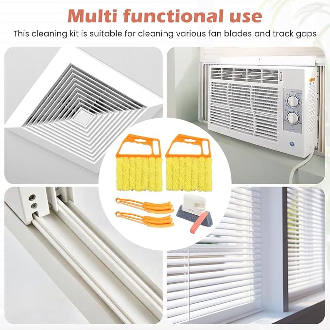 5Pcs Window Blind Cleaning Set, Washable 7 Fingers Duster Brush Dusting Cleaner - Image 9