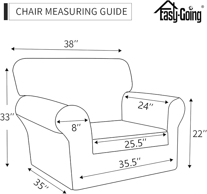 Easy-Going Sofa Slipcover Chair Cover Waterproof Couch Cover Washable Sofa Cover Non-Slip Fabric Furniture Protector with Pocket for Pets Covers Pets Kids Children Dog Cat (Chair, Taupe)