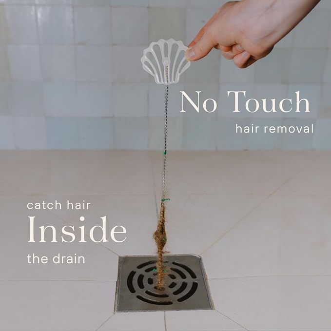 ​DrainWig Shower Drain Hair Catcher – Disposable White Ocean – No-Touch Hair - Image 2