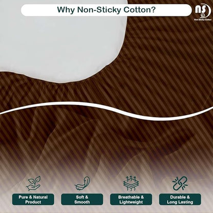 NON Sticky cotton Twin Size Sleeper Sofa Sheets, 4 Piece Egyptian Cotton Bed Sheet Set for Sofa Bed, 7" Deep Pocket for Pull Out Couch Mattress, 39" x 75", Chocolate Stripe, Soft & Breathable
