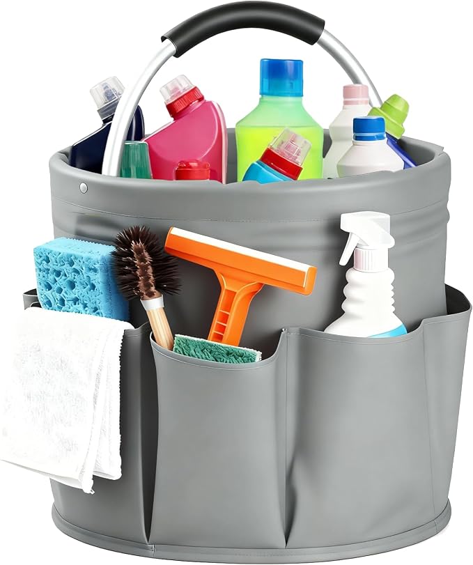 Cleaning Caddy with Handle, Cleaning Products Organiser, Foldable Storage Basket by Unknown