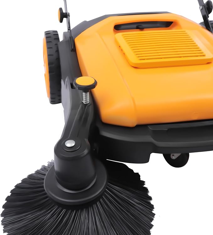 Outdoor Walk-Behind Hand Push Floor Sweeper Carpet Sweeper Manual Push Vacuum - Image 4