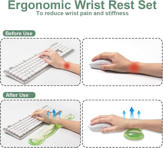 Ergonomic Gel Keyboard and Mouse Wrist Rest Set – 17.12inch Longer Wrist Rest - Image 4