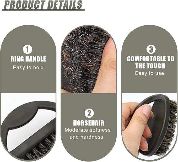 Soft Horsehair Bristle Leather Cleaning Brush - Image 3