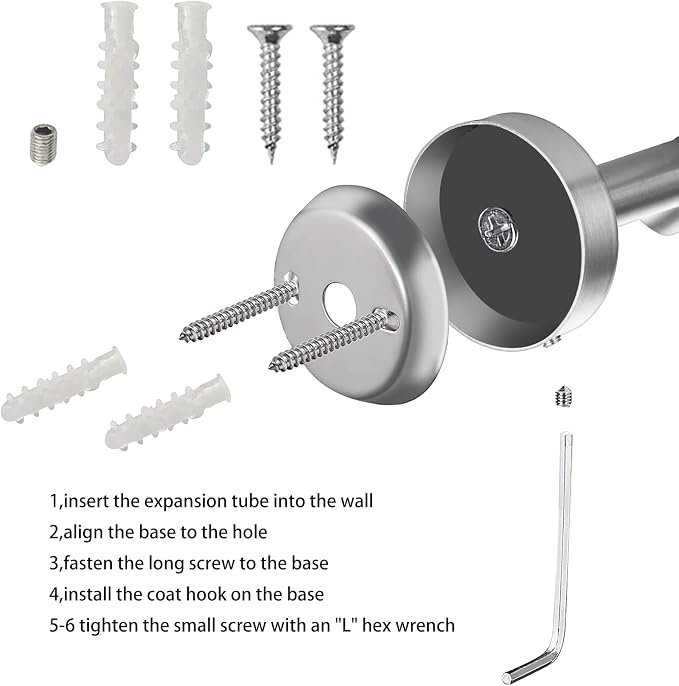 Towel Hooks, SUS 304 Stainless Steel Hooks, Heavy Duty Door Hanger Towel Robe - Image 2