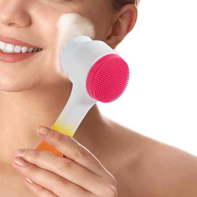 Face Brush 2 in 1, Silicone Facial Cleansing Exfoliating Brush Soft Bristles - Image 6