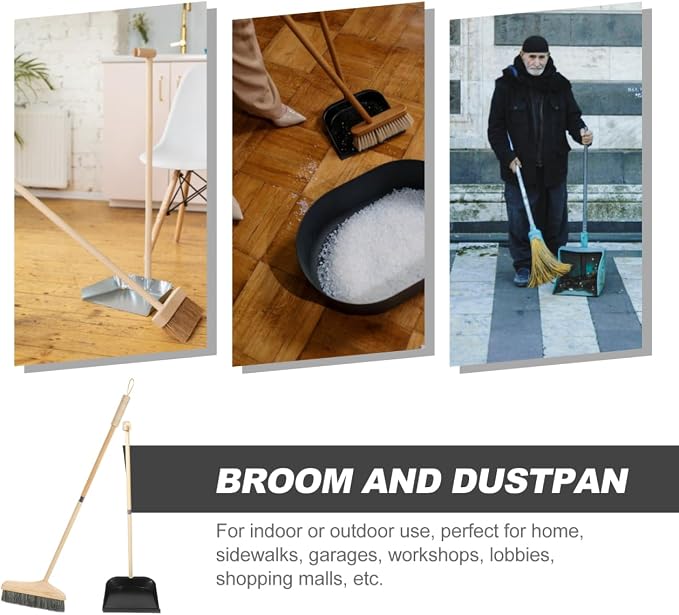 GANAZONO Broom and Dustpan Set Long Handle Household Cleaning Tools Indoor - Image 7
