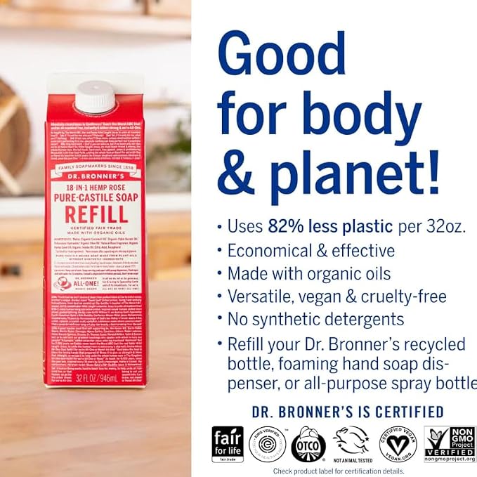 Dr. Bronner's Magic Soap-Pure-Castile Liquid Soap Refill-Regenerative Organic - Image 5