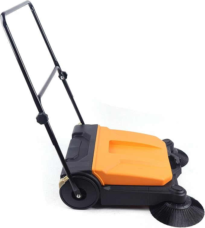 Eapmic Commercial Walk Behind Sweeper 26" Industrial Hand Push Floor Sweeper - Image 3