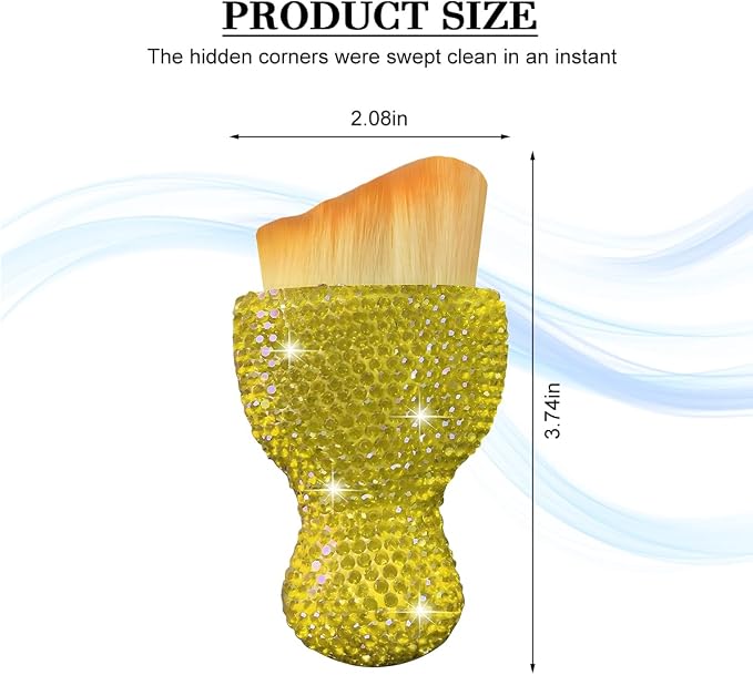 Bling Car Detailing Brush, Crystal Rhinestone Non-Scratch Vehicle Cleaning Dust - Image 2