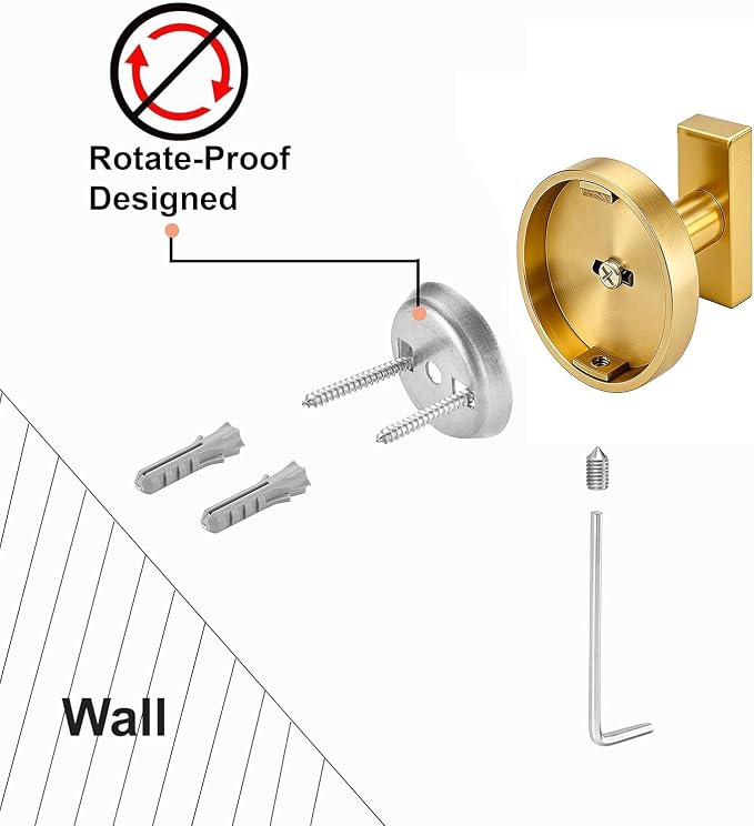 Nolimas Towel Hooks for Bathrooms, Brushed Gold Towel Hook for Kitchen Bathroom - Image 5