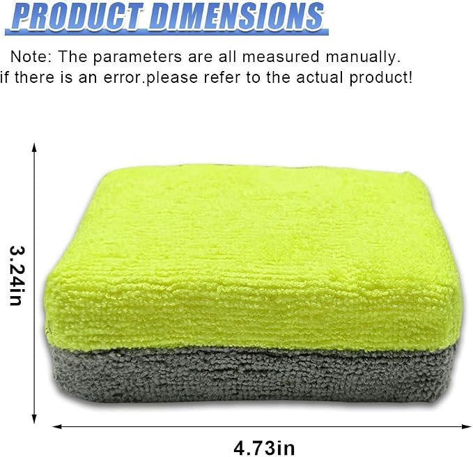 3PCS Microfiber Applicator Pads, Soft No-Scratch Car Wash Sponge, Washable - Image 2