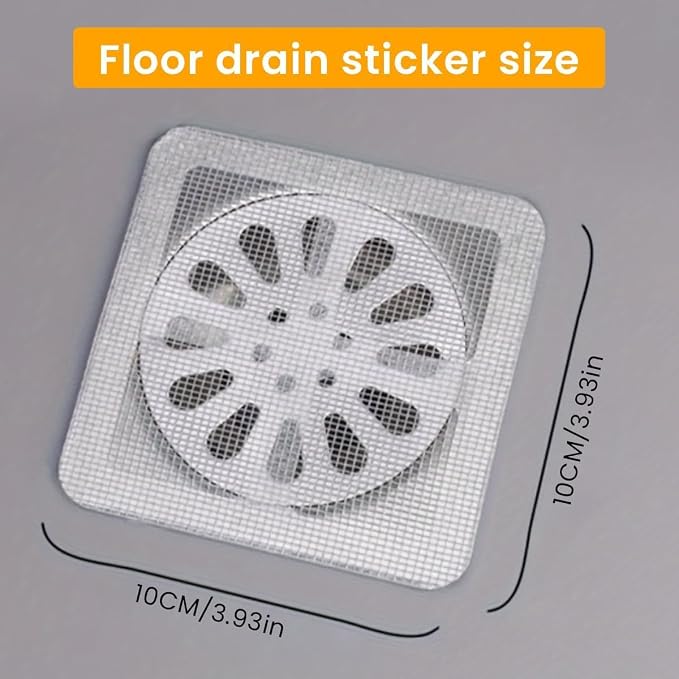 25 Pack, Square Shower Drain Mesh Sticker, - Image 2
