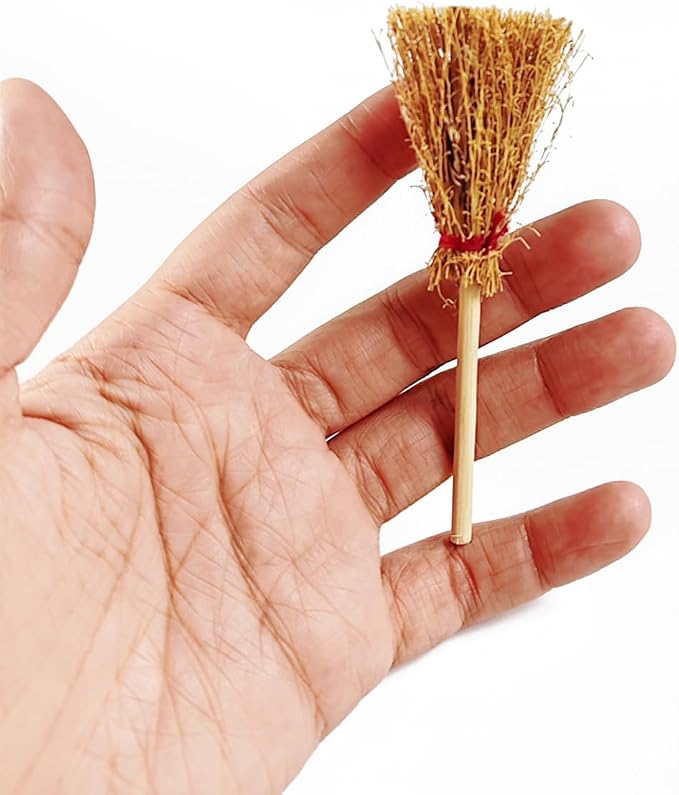 GXXMEI 20PCS Miniature Artificial Mini Straw Brooms - Image 3