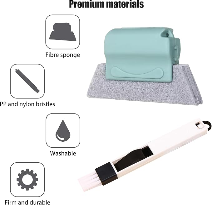 Window Groove Cleaning Tools Set, Small Multipurpose Track Brush - Image 2