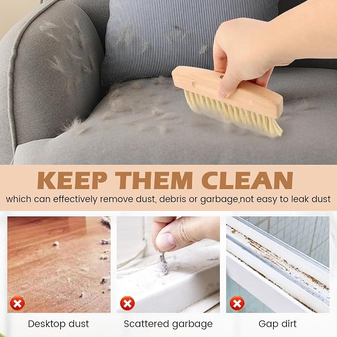 Mini Dustpan and Brush Set, Small Beechwood Dust Pan and Brush Set, Portable - Image 7