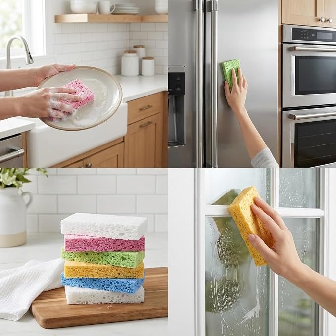 Kitchen Sponges- Heavy Duty Cellulose Scrub Dish Sponge - Image 7